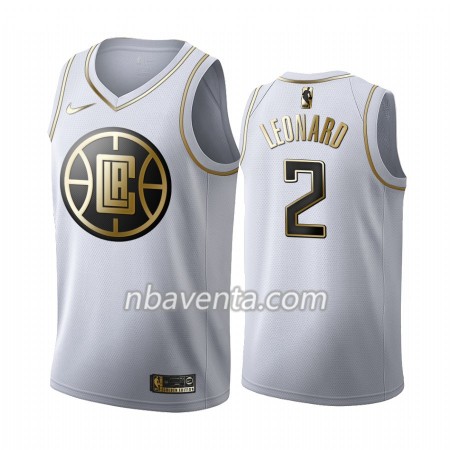 Camiseta Hombre Los Angeles Clippers Kawhi Leonard 2 2019-20 Nike Blanco Golden Edition Swingman
